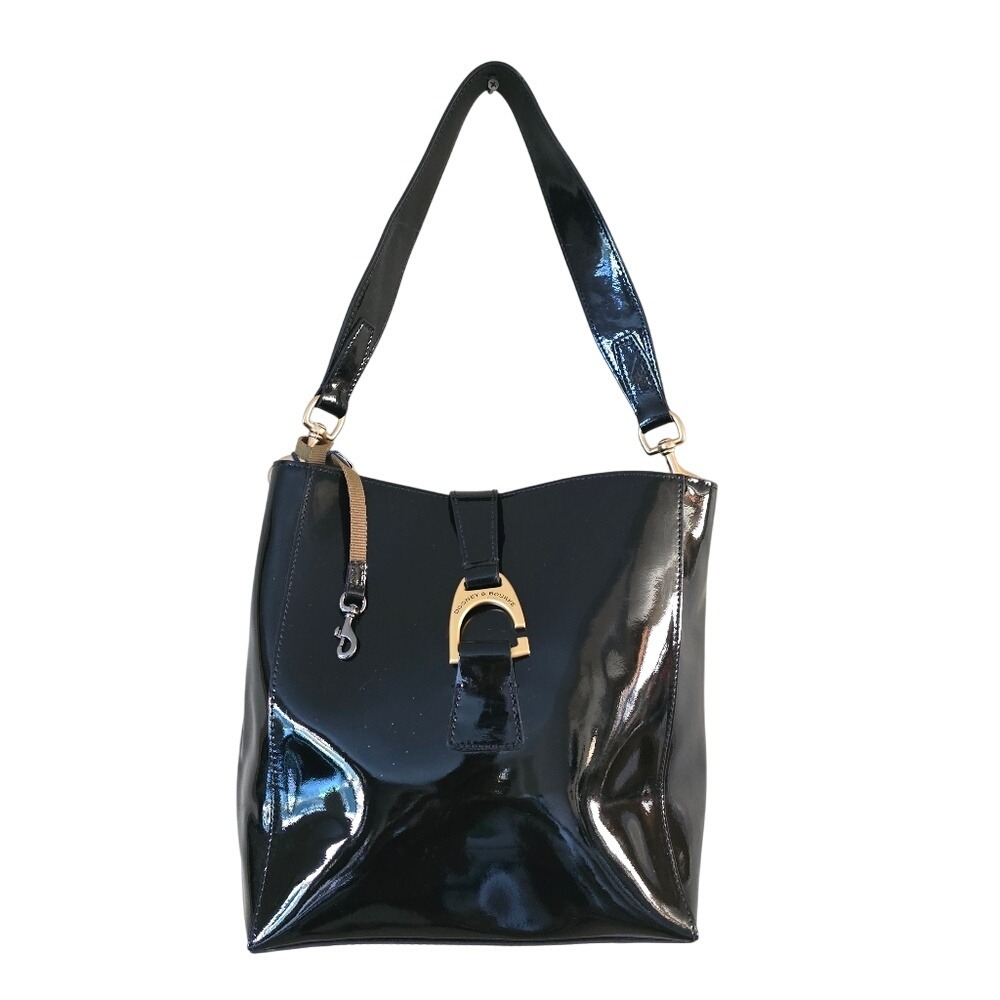 Dooney &‎ Bourke Black Patent Leather Shoulder Bag + Dust Bag